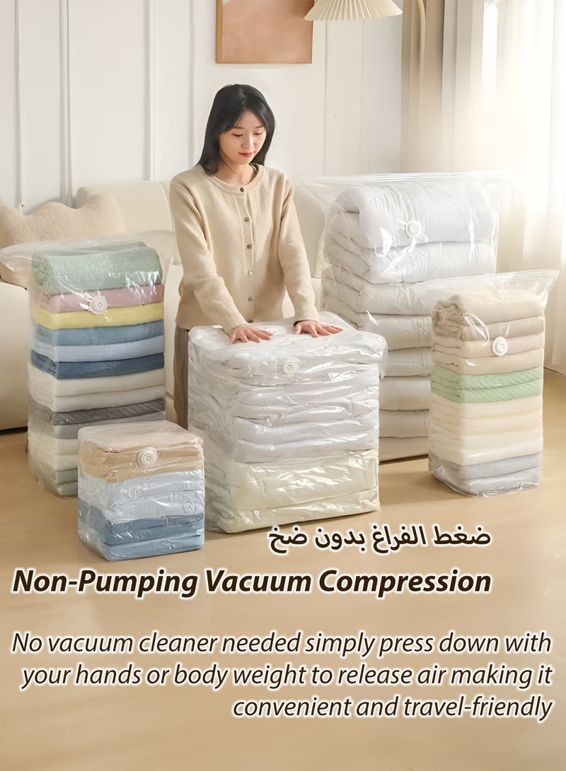 توشيونيكس مجموعة أكياس تخزين ثلاثية الأبعاد مضغوطة بتفريغ الهواء (5 قطع) - أكياس تنظيم بسحاب موفر للمساحة بدون ضخ، مزودة بصمام هواء أحادي الاتجاه، مناسبة للملابس والبطانيات والألحفة وأغطية الأسرة وتخزين أغراض السفر - متينة وسميكة وقابلة لإعادة الاستخدام (50×70×32 سم، 60×80×32 سم، 80×100×32 سم) - موديل T114478 - Image 2